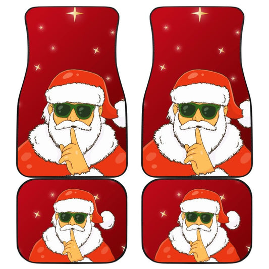 Christmas Decorative Car Floor Mats Santa Claus Be Quiet Sign Design
