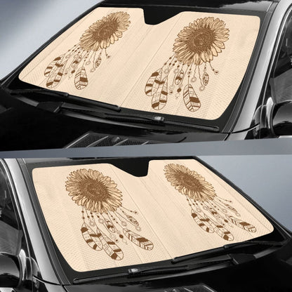 Dreamcatcher Car Auto Sun Shades With Sunflower Feather