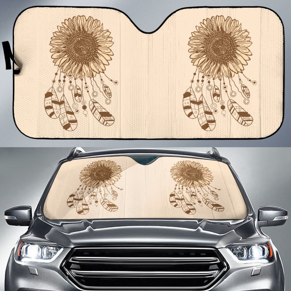 Dreamcatcher Car Auto Sun Shades With Sunflower Feather