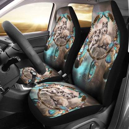 Car Seat Covers Native American Wolf Dreamcatcher