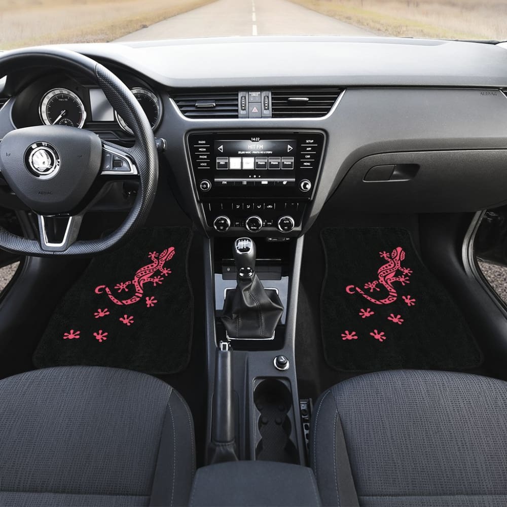 Cute Pink Lizard Paw Print Car Floor Mats