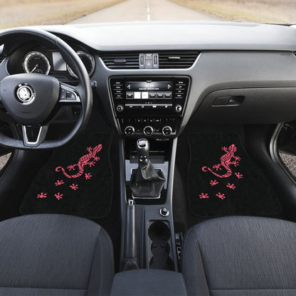Cute Pink Lizard Paw Print Car Floor Mats