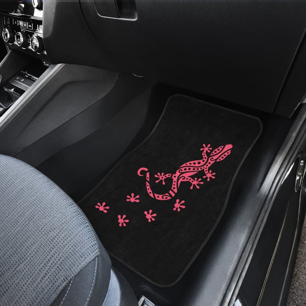 Cute Pink Lizard Paw Print Car Floor Mats