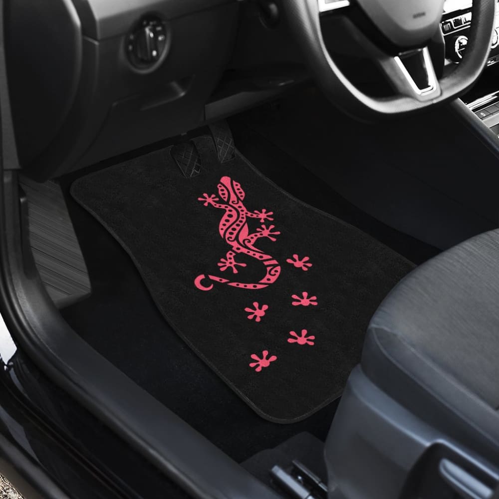 Cute Pink Lizard Paw Print Car Floor Mats