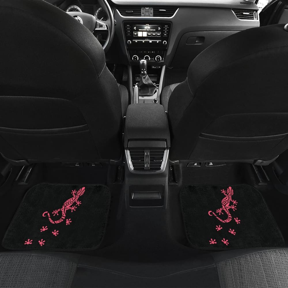 Cute Pink Lizard Paw Print Car Floor Mats
