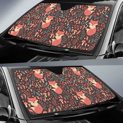 Fox Leaves Mushroom Pattern Car Auto Sun Shades