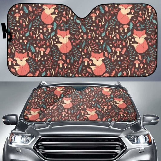 Fox Leaves Mushroom Pattern Car Auto Sun Shades
