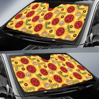 Pizza Texture Pattern Car Auto Sun Shades