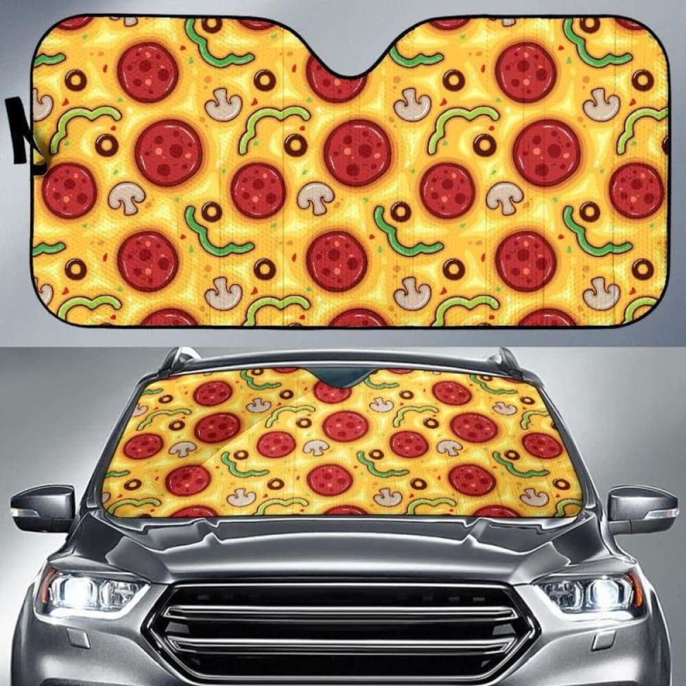 Pizza Texture Pattern Car Auto Sun Shades