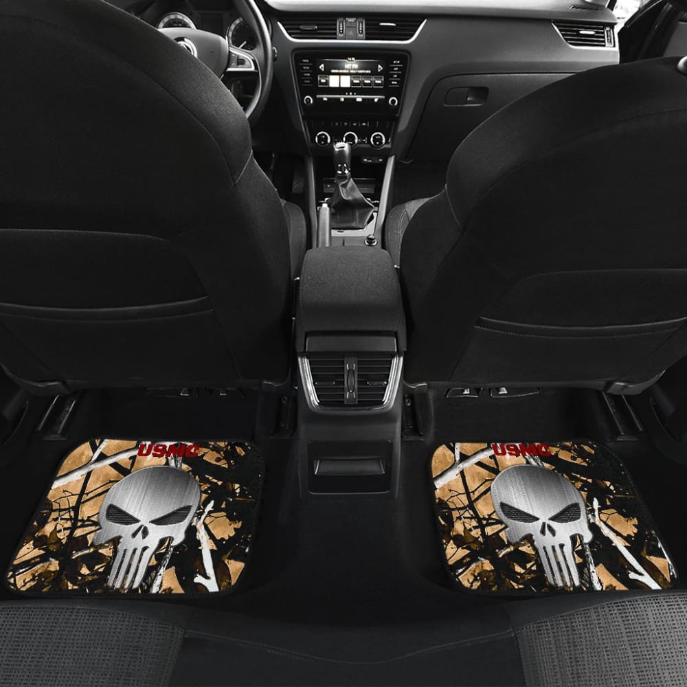 Outshine Camouflage US Marine Corps Punisher Print Design Car Floor Mats