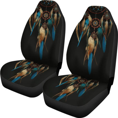 Native Dreamcatcher Blue Feather Car Seats Covers