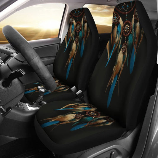 Native Dreamcatcher Blue Feather Car Seats Covers