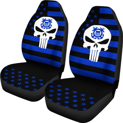 Blue Star Stripes American Flag US Coast Guard Car Seat Covers