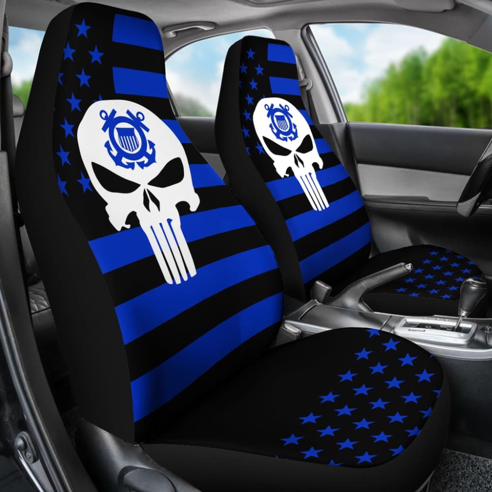Blue Star Stripes American Flag US Coast Guard Car Seat Covers