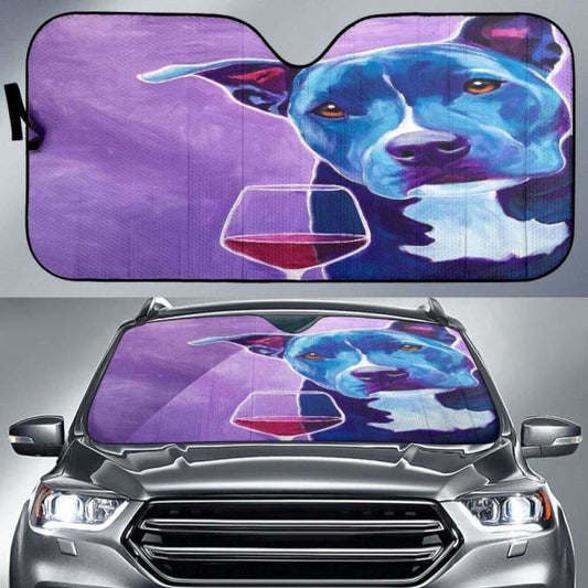 Dog Wine Lover Auto Sun Shade -