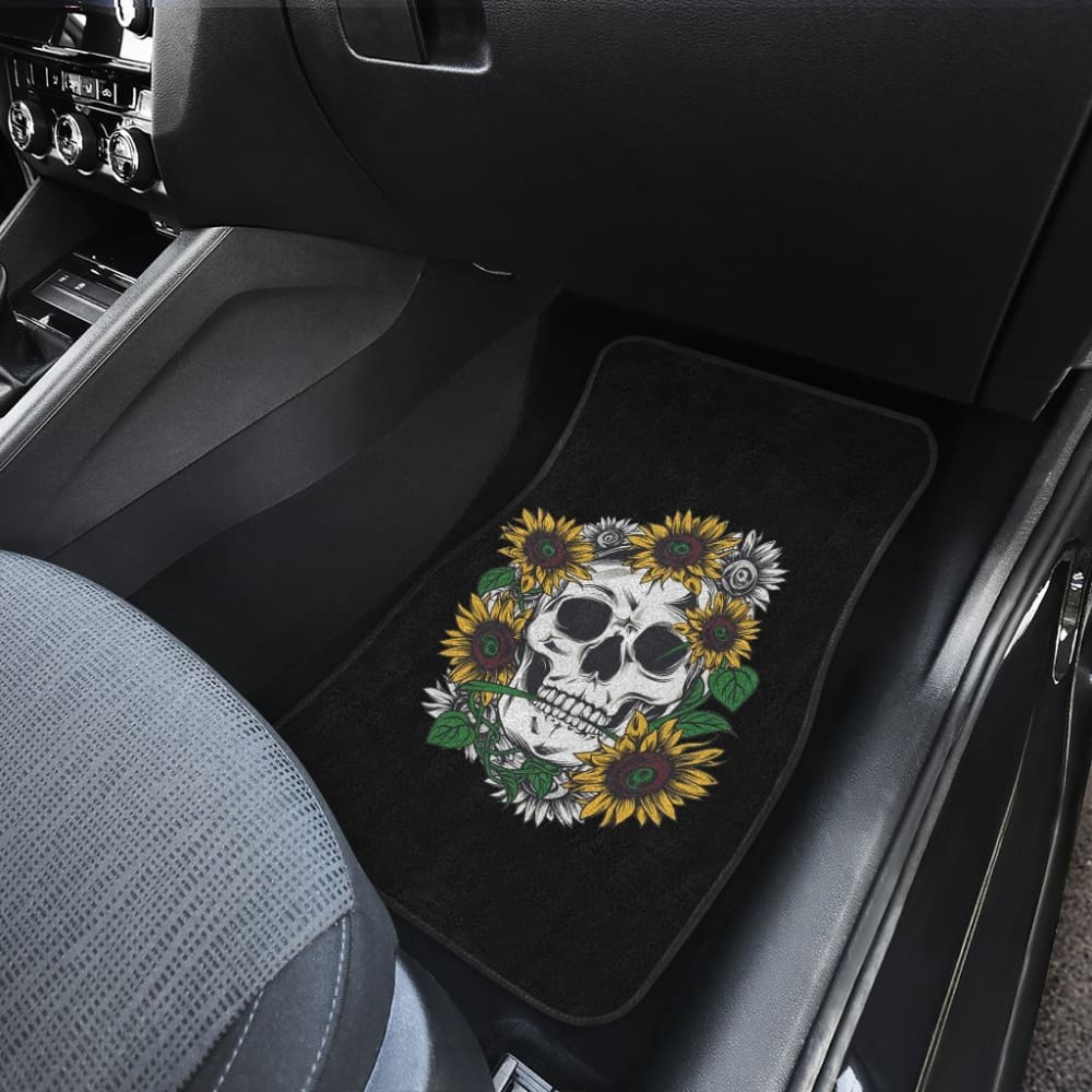 Skull Mix Sunflower Style Car Floor Mats