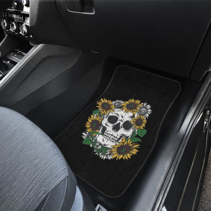 Skull Mix Sunflower Style Car Floor Mats