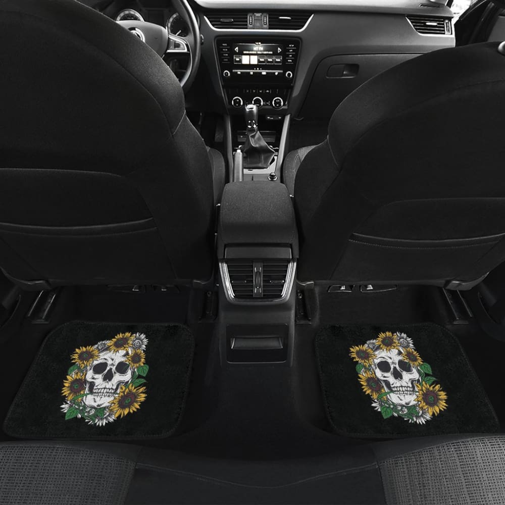 Skull Mix Sunflower Style Car Floor Mats
