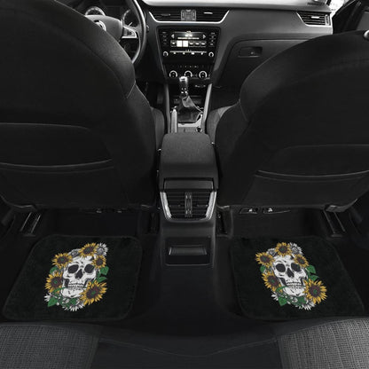 Skull Mix Sunflower Style Car Floor Mats