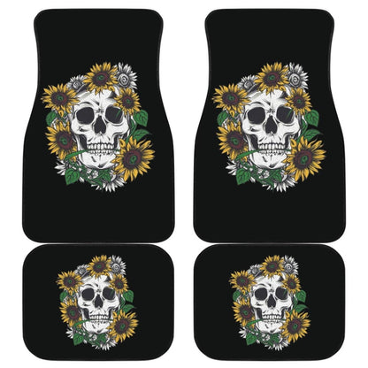 Skull Mix Sunflower Style Car Floor Mats