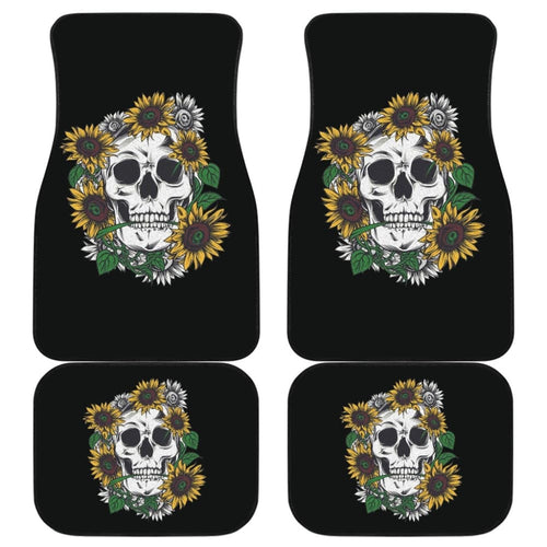 Skull Mix Sunflower Style Car Floor Mats