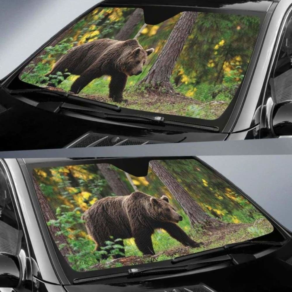 Forest Brown Bear Auto Sun Shades