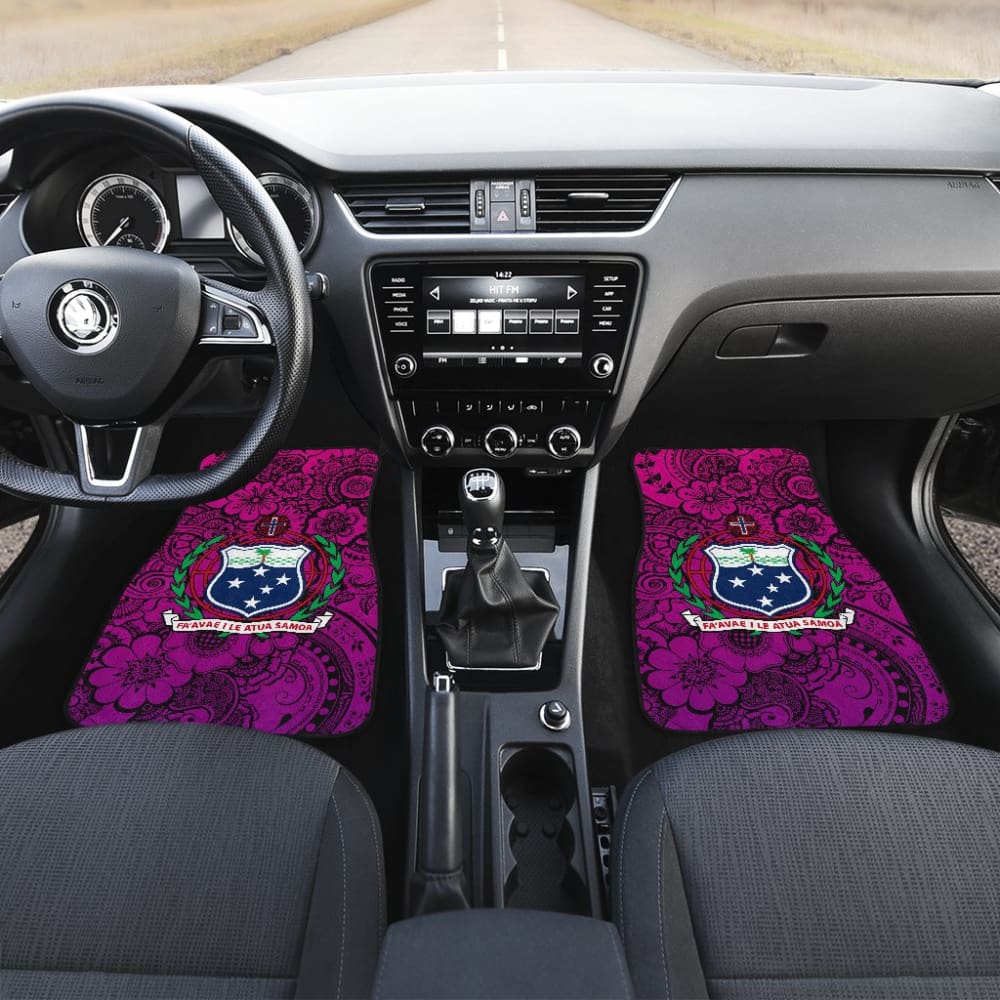American Samoa Car Floor Mats Polynesian Hibiscus Pattern