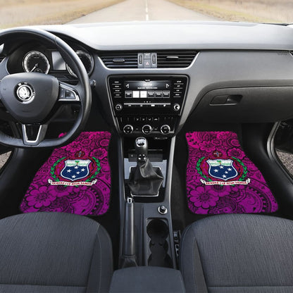 American Samoa Car Floor Mats Polynesian Hibiscus Pattern