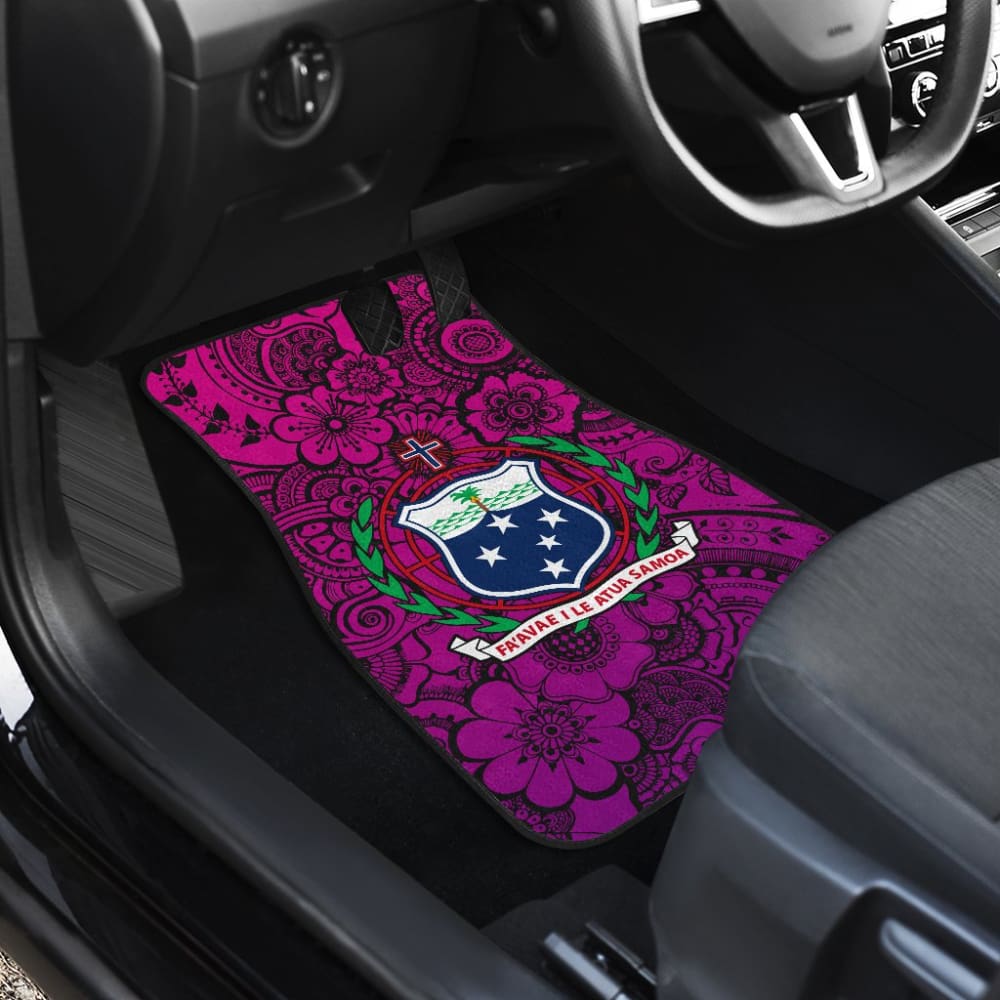 American Samoa Car Floor Mats Polynesian Hibiscus Pattern