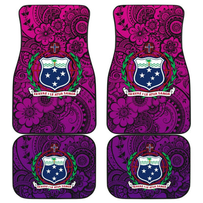 American Samoa Car Floor Mats Polynesian Hibiscus Pattern