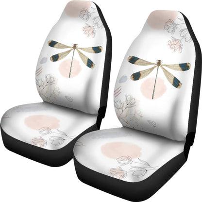 Beautiful Dragonfly and Flower Car Seat Covers