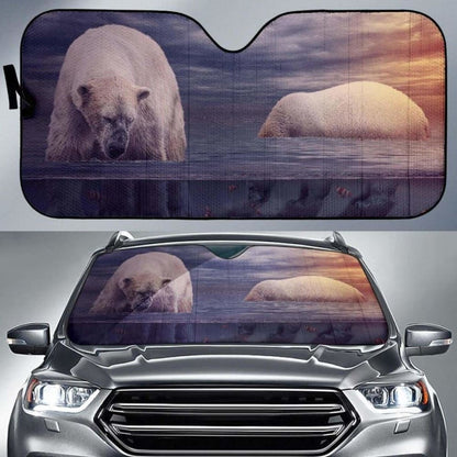 Polar Bears Ocean Underwater SunsetK K Car Sun Shade