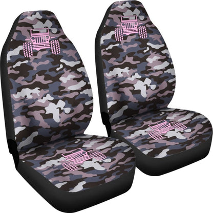 Violet Blue Camouflage Color Rosy Pink Jeep Car Seats Covers