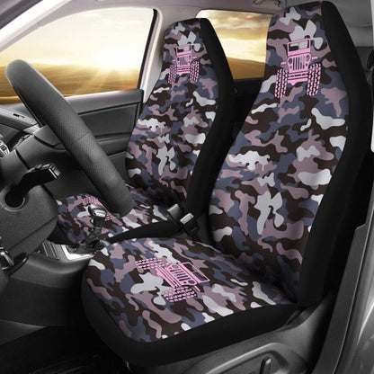 Violet Blue Camouflage Color Rosy Pink Jeep Car Seats Covers