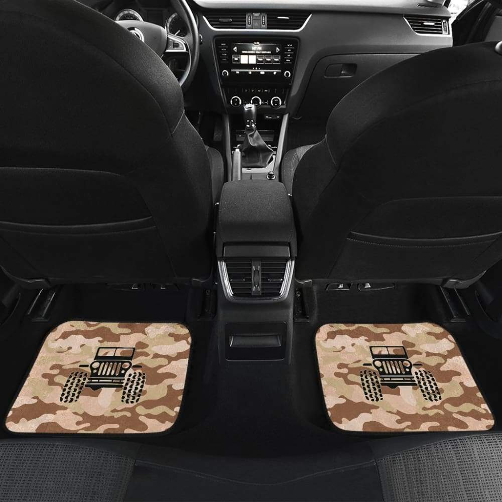 Brown Camouflage Color Tan Jeep Jeep Car Floor Mats