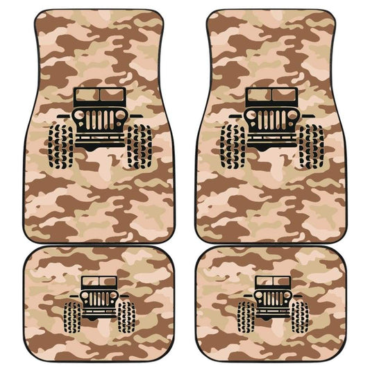 Brown Camouflage Color Tan Jeep Jeep Car Floor Mats