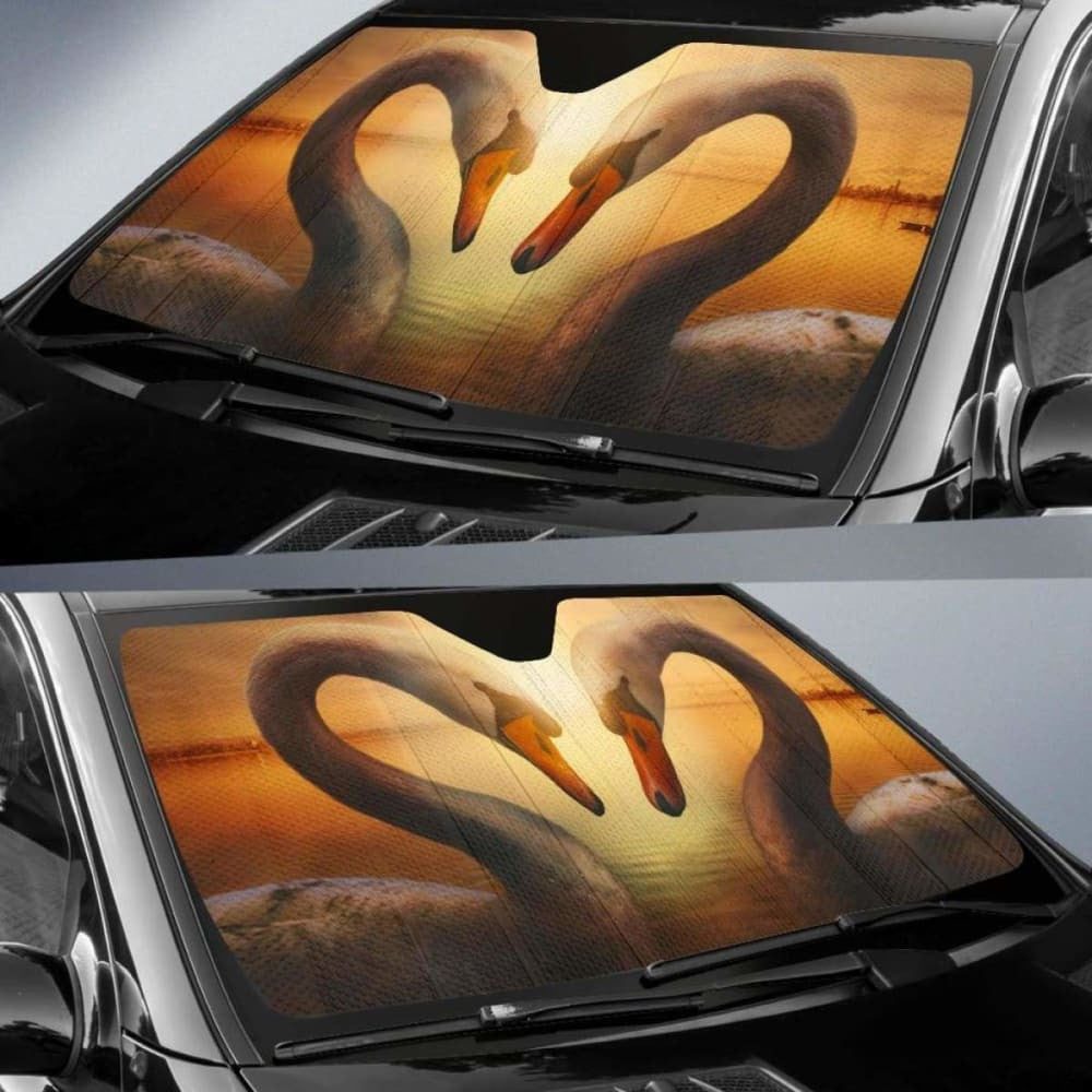 Swans Birds Symbol Of LoveK Car Sun Shade
