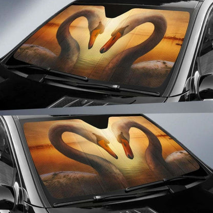 Swans Birds Symbol Of LoveK Car Sun Shade