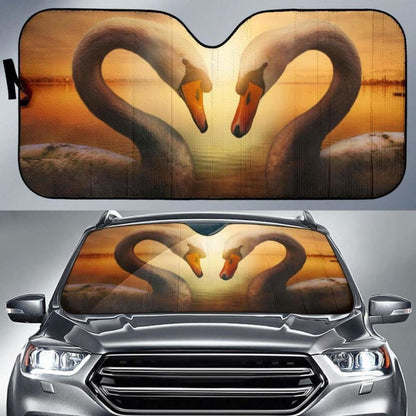 Swans Birds Symbol Of LoveK Car Sun Shade