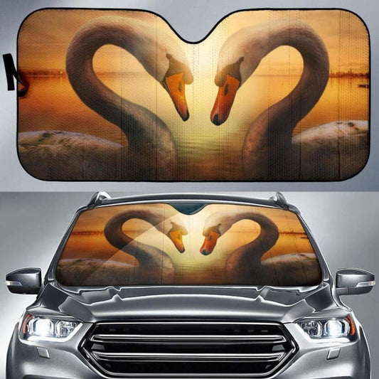 Swans Birds Symbol Of LoveK Car Sun Shade