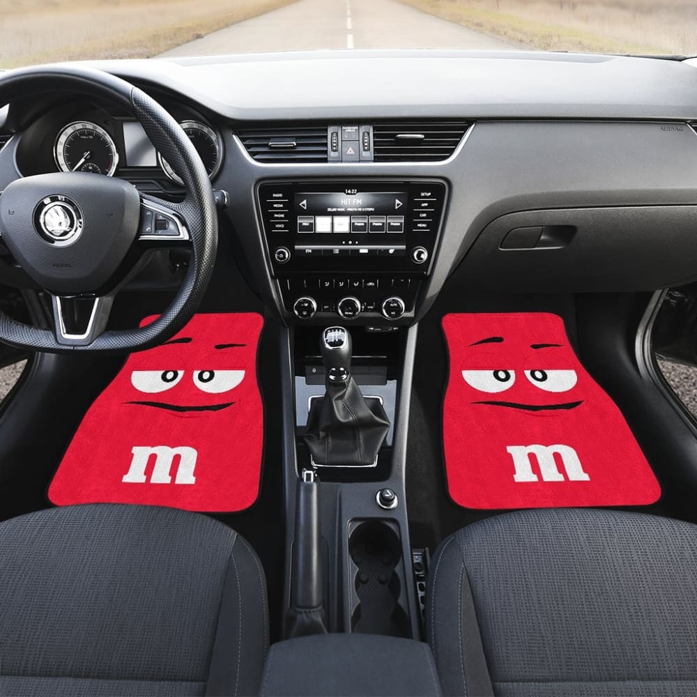 Chocolate M&M Red Car Mats