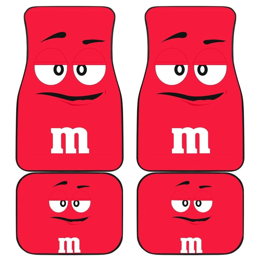 Chocolate M&M Red Car Mats
