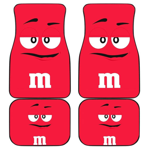 Chocolate M&M Red Car Mats