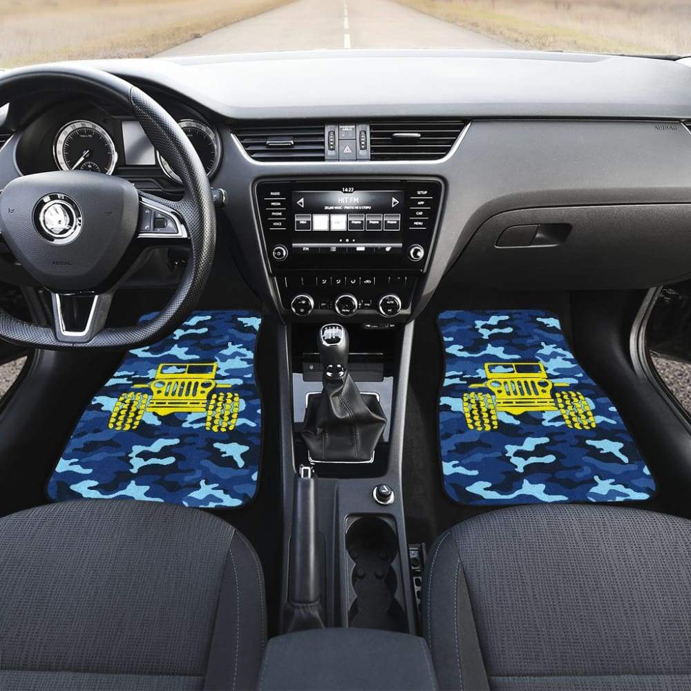 Steel Blue Camouflage Color Pale Blue Jeep Car Floor Mats