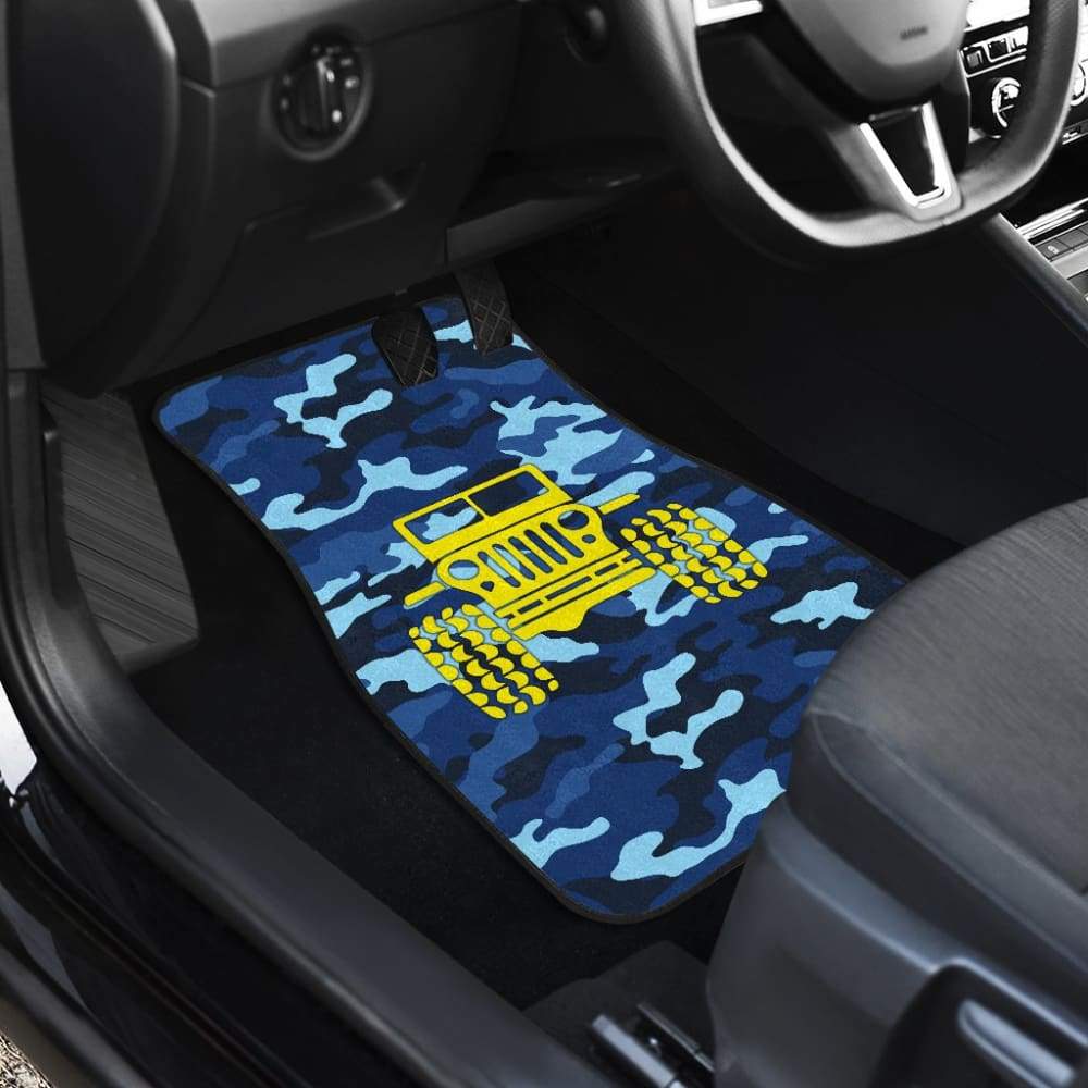 Steel Blue Camouflage Color Pale Blue Jeep Car Floor Mats