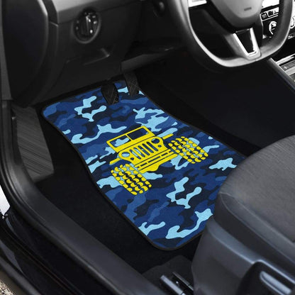 Steel Blue Camouflage Color Pale Blue Jeep Car Floor Mats
