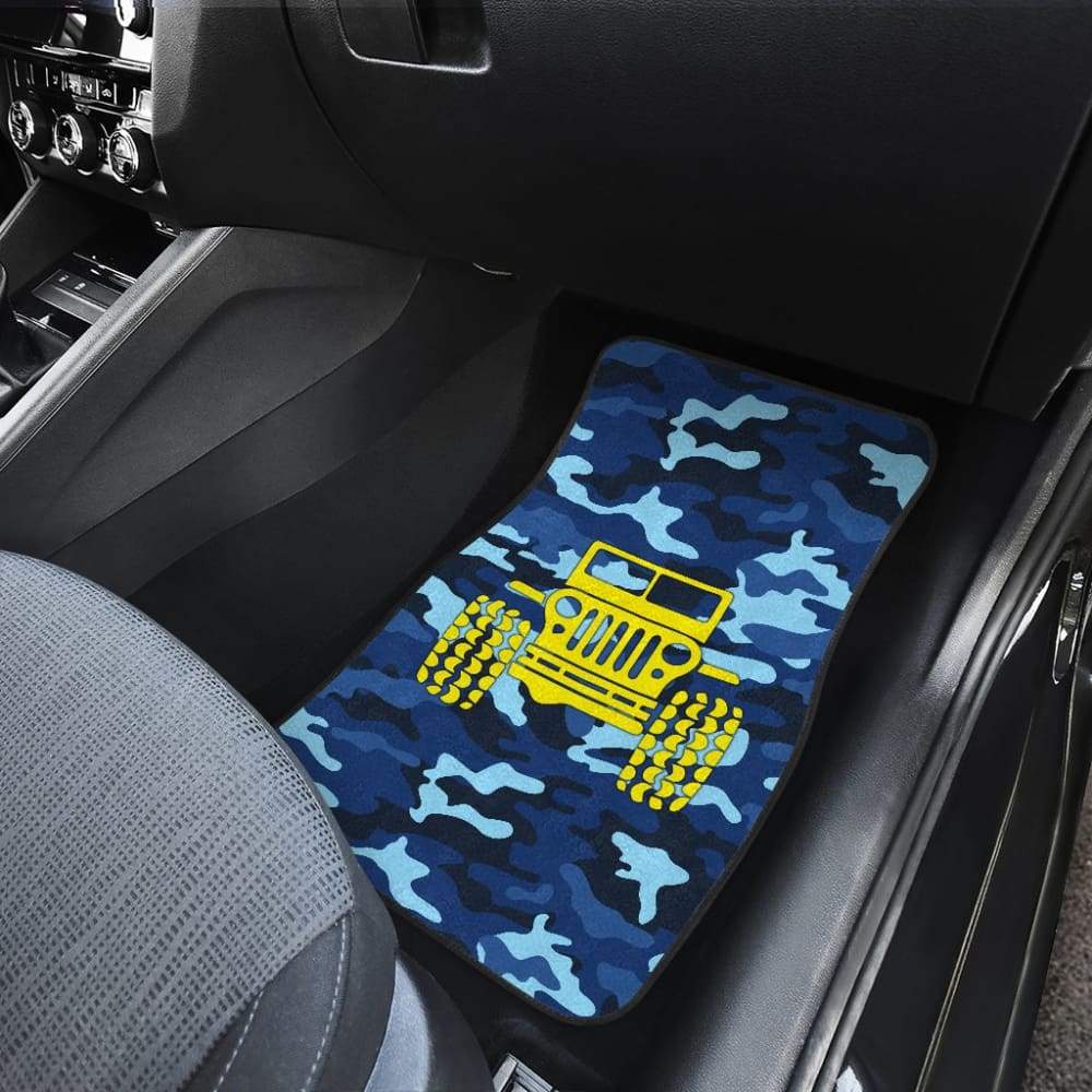 Steel Blue Camouflage Color Pale Blue Jeep Car Floor Mats