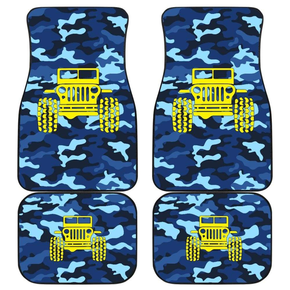 Steel Blue Camouflage Color Pale Blue Jeep Car Floor Mats
