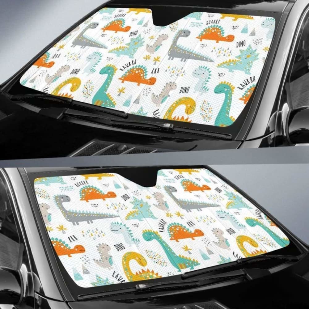 Cute Funny Kids Dinosaurs Pattern Car Auto Sun Shades