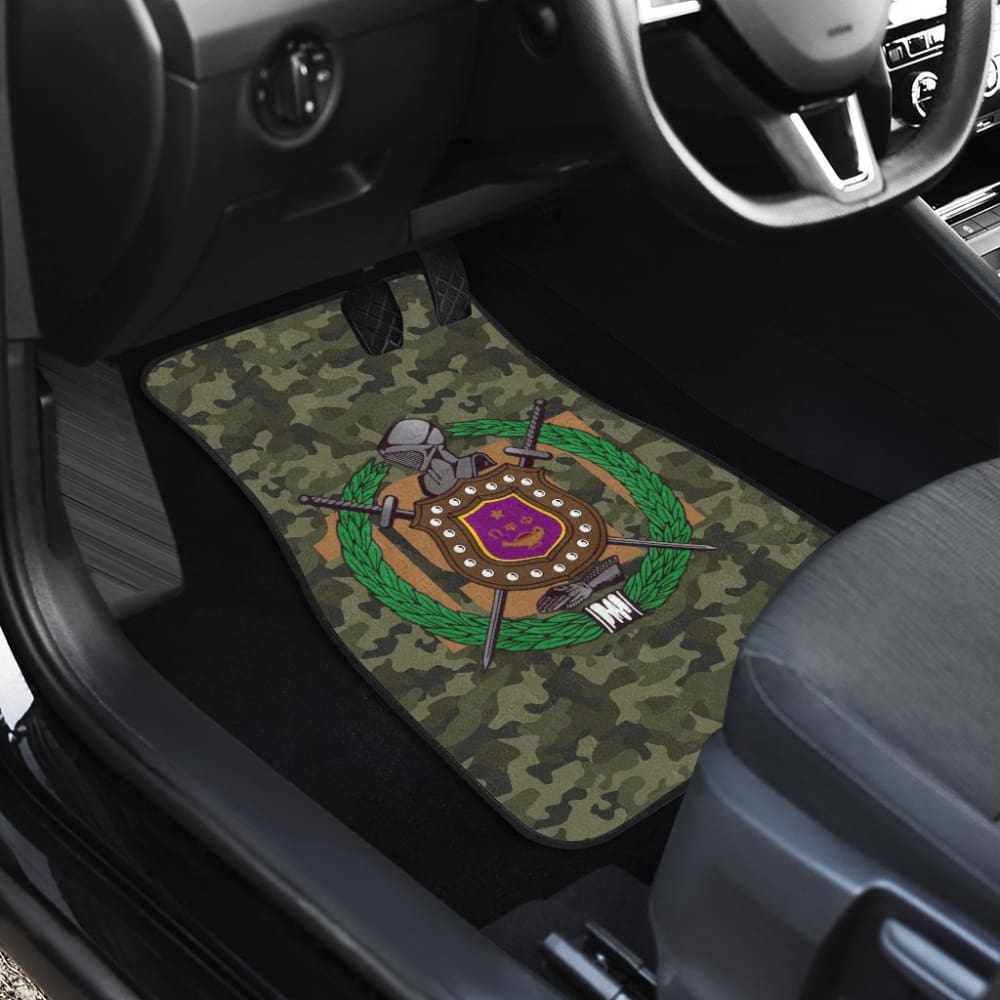 Classic Green Camouflage Omega Psi Phi Car Floor Mats
